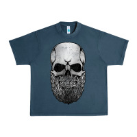 Midnight Navy creepy bald and bearded skull for halloween & skeletons fans t shirt Urban Heavy Tee - baoMotion