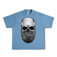 Pebble Blue creepy bald and bearded skull for halloween & skeletons fans t shirt Urban Heavy Tee - baoMotion