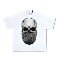 White creepy bald and bearded skull for halloween & skeletons fans t shirt Urban Heavy Tee - baoMotion