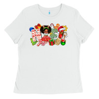 White Noel Afro Girl Baby Ladies Tee - CowhideDigitalArt