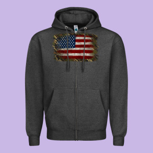 Camouflage Usa Flag Background Zipper Hoodie Designed By Jasminsmagicworld