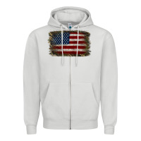 Dove Grey Camouflage Usa Flag Background Zipper Hoodie - Jasminsmagicworld