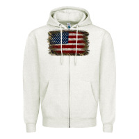 Oatmeal Heather Camouflage Usa Flag Background Zipper Hoodie - Jasminsmagicworld