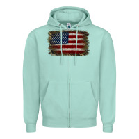 Seafoam Camouflage Usa Flag Background Zipper Hoodie - Jasminsmagicworld