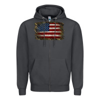 Smoke Camouflage Usa Flag Background Zipper Hoodie - Jasminsmagicworld