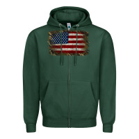 Sports Green Camouflage Usa Flag Background Zipper Hoodie - Jasminsmagicworld