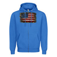 True Royal Camouflage Usa Flag Background Zipper Hoodie - Jasminsmagicworld