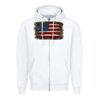 White Camouflage Usa Flag Background Zipper Hoodie - Jasminsmagicworld