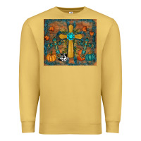 Antique Gold fall cross tumbler Premium Sweatshirt - RanaPortraitStore