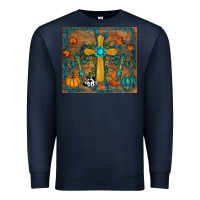 Navy fall cross tumbler Premium Sweatshirt - RanaPortraitStore