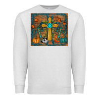 Oatmeal Heather fall cross tumbler Premium Sweatshirt - RanaPortraitStore