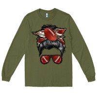 Army Green football mom Long Sleeve Tee - RacoonDesign