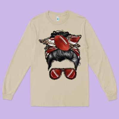 Football Mom Long Sleeve Tee Designed By Racoondesign