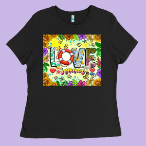 Love Summer Ladies Tee Designed By Cowhidedigitalart