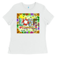 White Love Summer Ladies Tee - CowhideDigitalArt