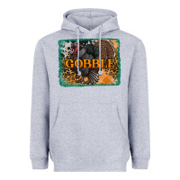 Heather Grey thanksgiving turkey gobble with background Heavyweight Hoodie - RanaPortraitStore