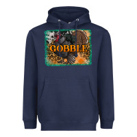 Navy thanksgiving turkey gobble with background Heavyweight Hoodie - RanaPortraitStore