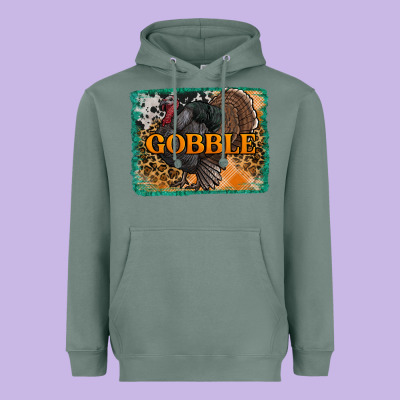 Thanksgiving Turkey Gobble With Background Heavyweight Hoodie Designed By Ranaportraitstore