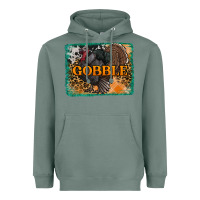 Sage thanksgiving turkey gobble with background Heavyweight Hoodie - RanaPortraitStore