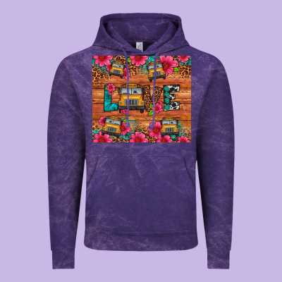 Love School Bus Leopard Vintage Hoodie Designed By Artiststas