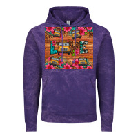 Cloud Purple love school bus leopard Vintage Hoodie - Artiststas