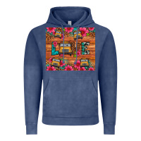 Vintage Denim love school bus leopard Vintage Hoodie - Artiststas