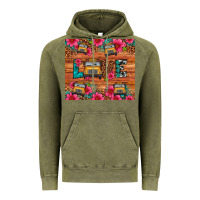 Vintage Olive love school bus leopard Vintage Hoodie - Artiststas