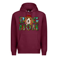 Burgundy Christmas dog mom beagle Premium Hoodie - RanaPortraitStore