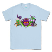 Dusty Blue Halloween Coffee Cups Classic Tee - FaDigitalArtStudio
