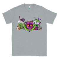 Heather Grey Halloween Coffee Cups Classic Tee - FaDigitalArtStudio