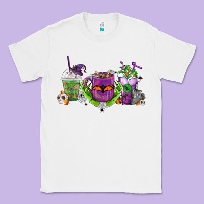 Halloween Coffee Cups Classic Tee Designed By Fadigitalartstudio