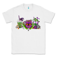 White Halloween Coffee Cups Classic Tee - FaDigitalArtStudio