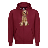Burgundy cockapoo Zipper Hoodie - RanaPortraitStore
