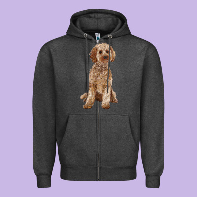 Cockapoo Zipper Hoodie Designed By Ranaportraitstore