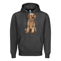 Charcoal Heather cockapoo Zipper Hoodie - RanaPortraitStore