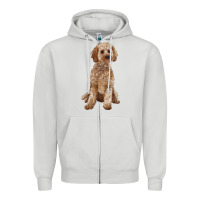 Dove Grey cockapoo Zipper Hoodie - RanaPortraitStore