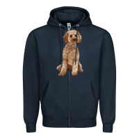 Navy cockapoo Zipper Hoodie - RanaPortraitStore