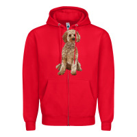 Red cockapoo Zipper Hoodie - RanaPortraitStore