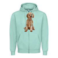 Seafoam cockapoo Zipper Hoodie - RanaPortraitStore
