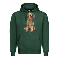 Sports Green cockapoo Zipper Hoodie - RanaPortraitStore