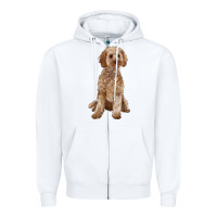 White cockapoo Zipper Hoodie - RanaPortraitStore