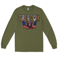 Army Green freedom Long Sleeve Tee - RacoonDesign
