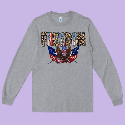Freedom Long Sleeve Tee Designed By Racoondesign