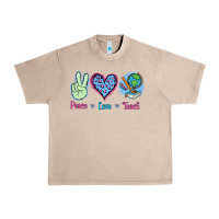 French Oak Peace Love Teach Urban Heavy Tee - Jasminsmagicworld