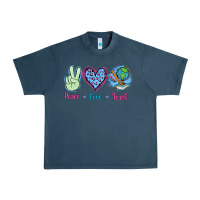 Midnight Navy Peace Love Teach Urban Heavy Tee - Jasminsmagicworld