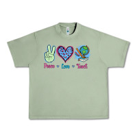 Oil Green Peace Love Teach Urban Heavy Tee - Jasminsmagicworld