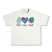 Pistachio Peace Love Teach Urban Heavy Tee - Jasminsmagicworld