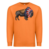 Carrot american bison with indian headdress Premium Sweatshirt - RanaPortraitStore