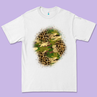 Camouflage And Leopard Patch  4 Premium Tee Designed By Bundleandbundleshop