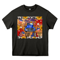 Asphalt Fourth Of July Truck Heavy Core Tee - FaDigitalArtStudio